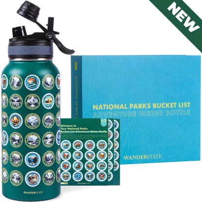 National Parks Water Bottle - Green Edition